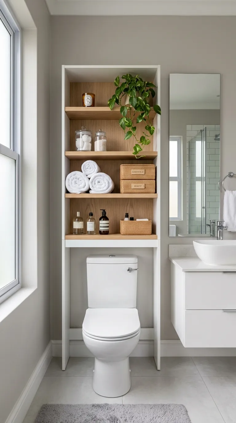 bathroom storage ideas on a budget Over-the-Toilet Cabinet