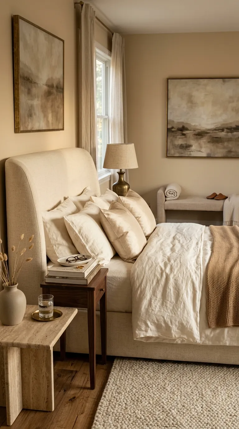 bedroom color palette Beige And Antique Gold