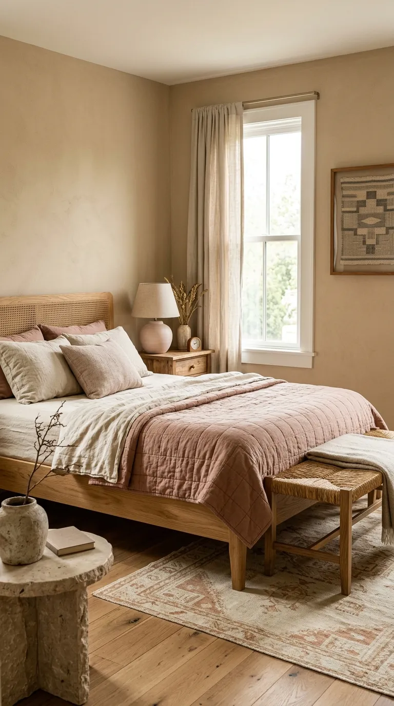 bedroom color palette Clay Pink And Beige