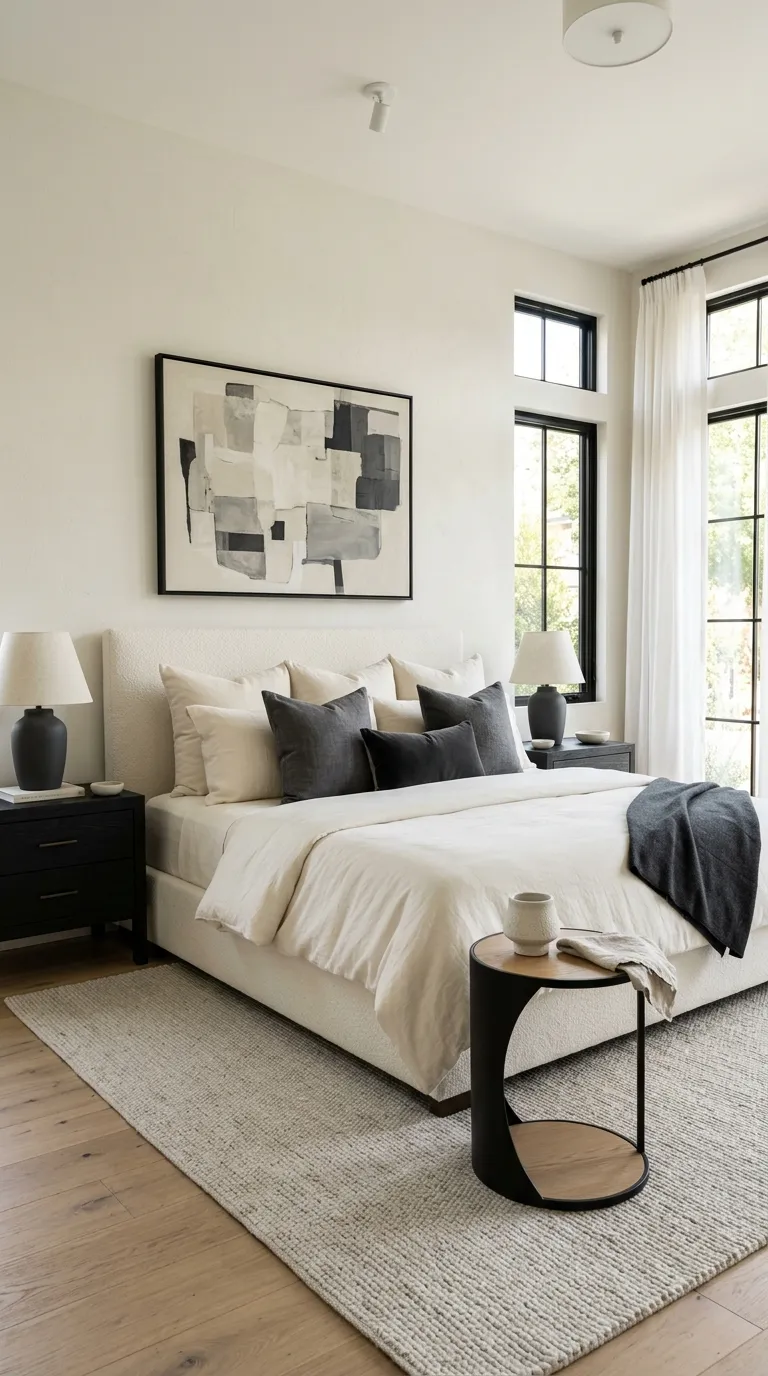 bedroom color palette Cream And Charcoal