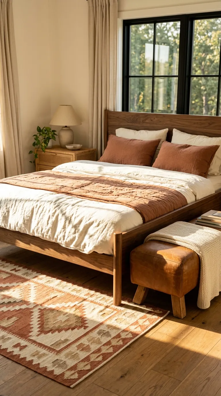 bedroom color palette Rust And Warm White