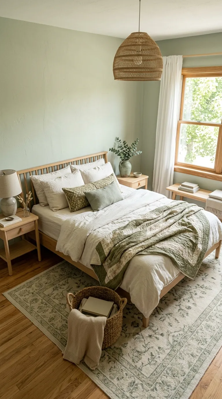 bedroom color palette Sage Green Calm