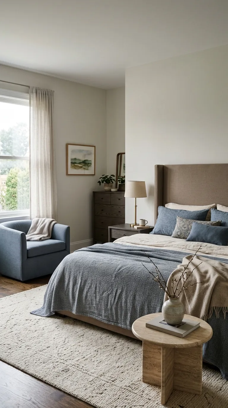 bedroom color palette Slate Blue And Taupe