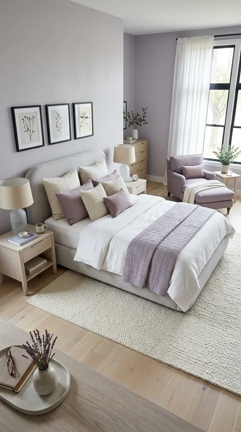 bedroom color palette Soft Lavender Gray