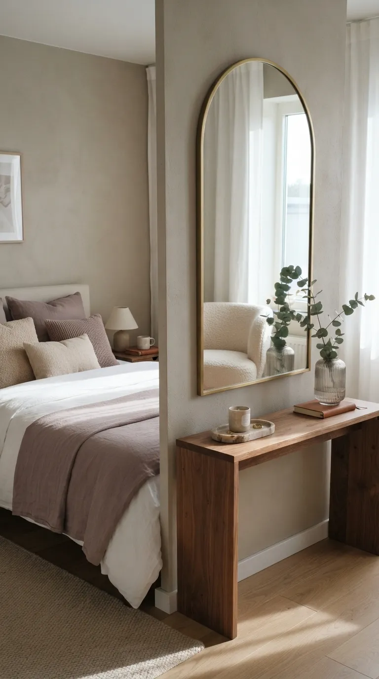 bedroom wall decor ideas for women Arched Mirror Accent