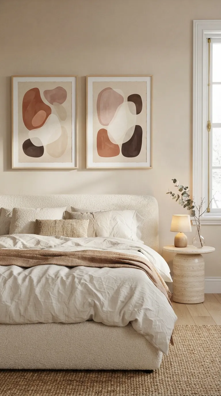 bedroom wall decor ideas for women Feminine Abstract Prints