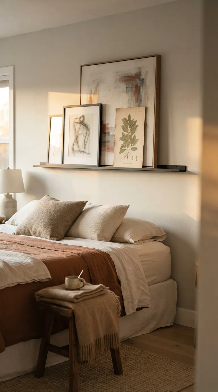 bedroom wall decor ideas for women Layered Art Display