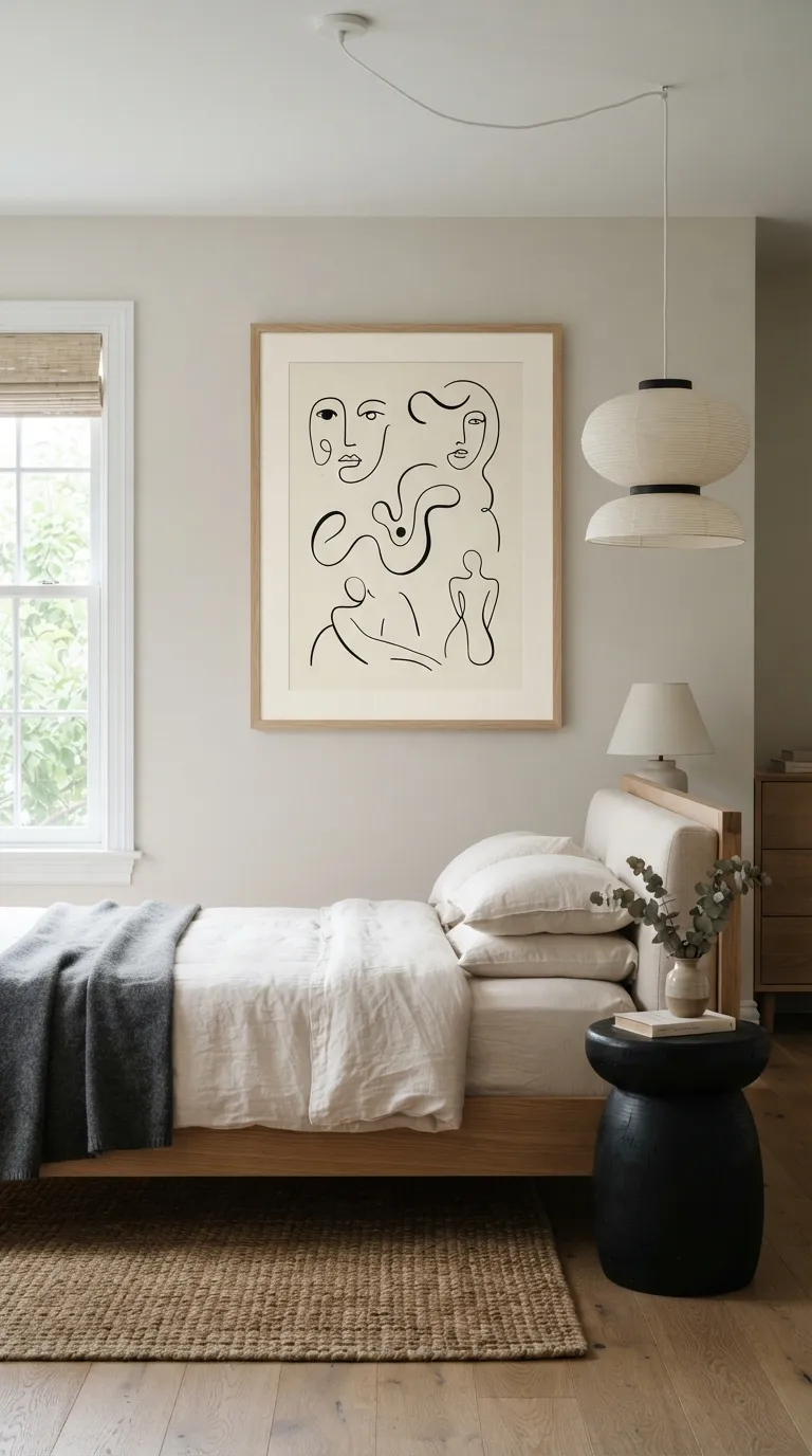 bedroom wall decor ideas for women Minimal Line Art