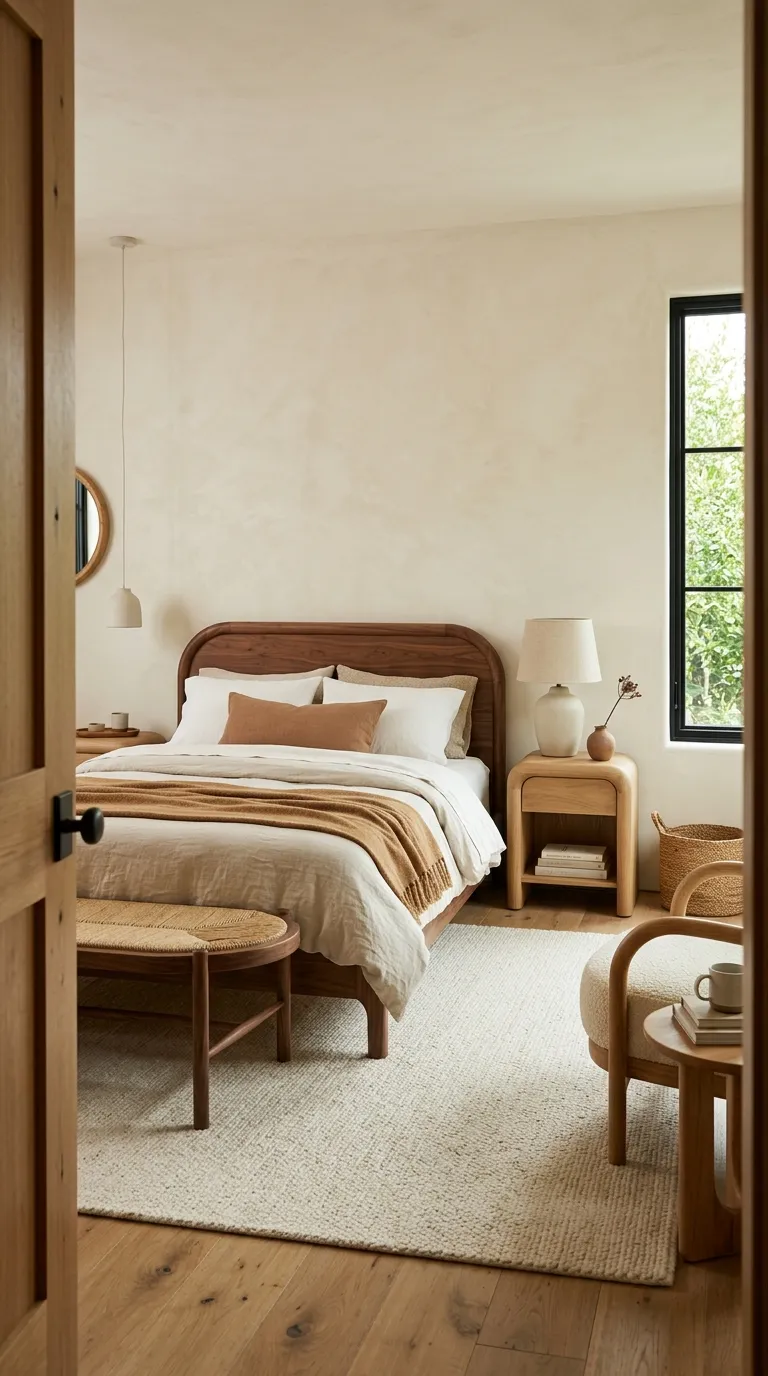 boho bedrooms for women Curved Wood Furniture
