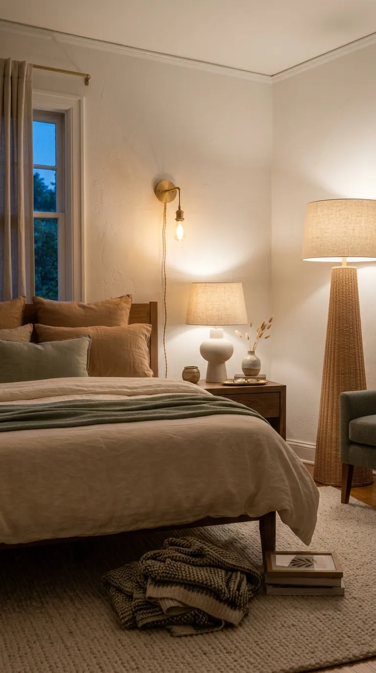 boho bedrooms for women Layered Bedside Lighting