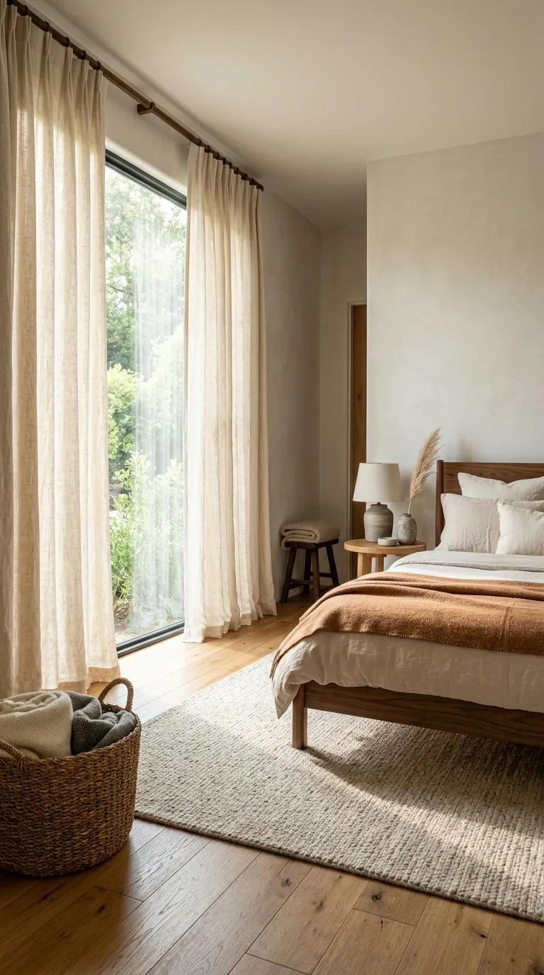 boho bedrooms for women Natural Linen Curtains