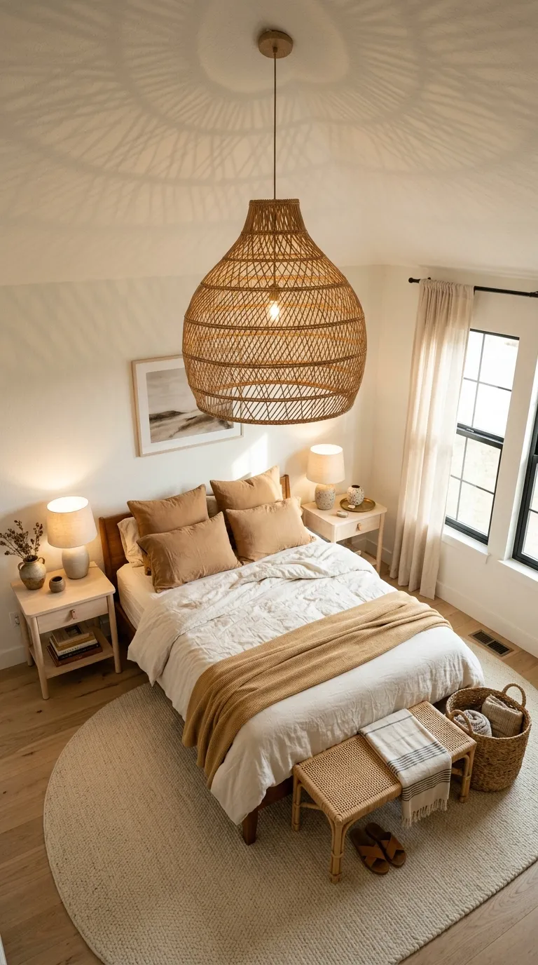 boho bedrooms for women Rattan Pendant Lights