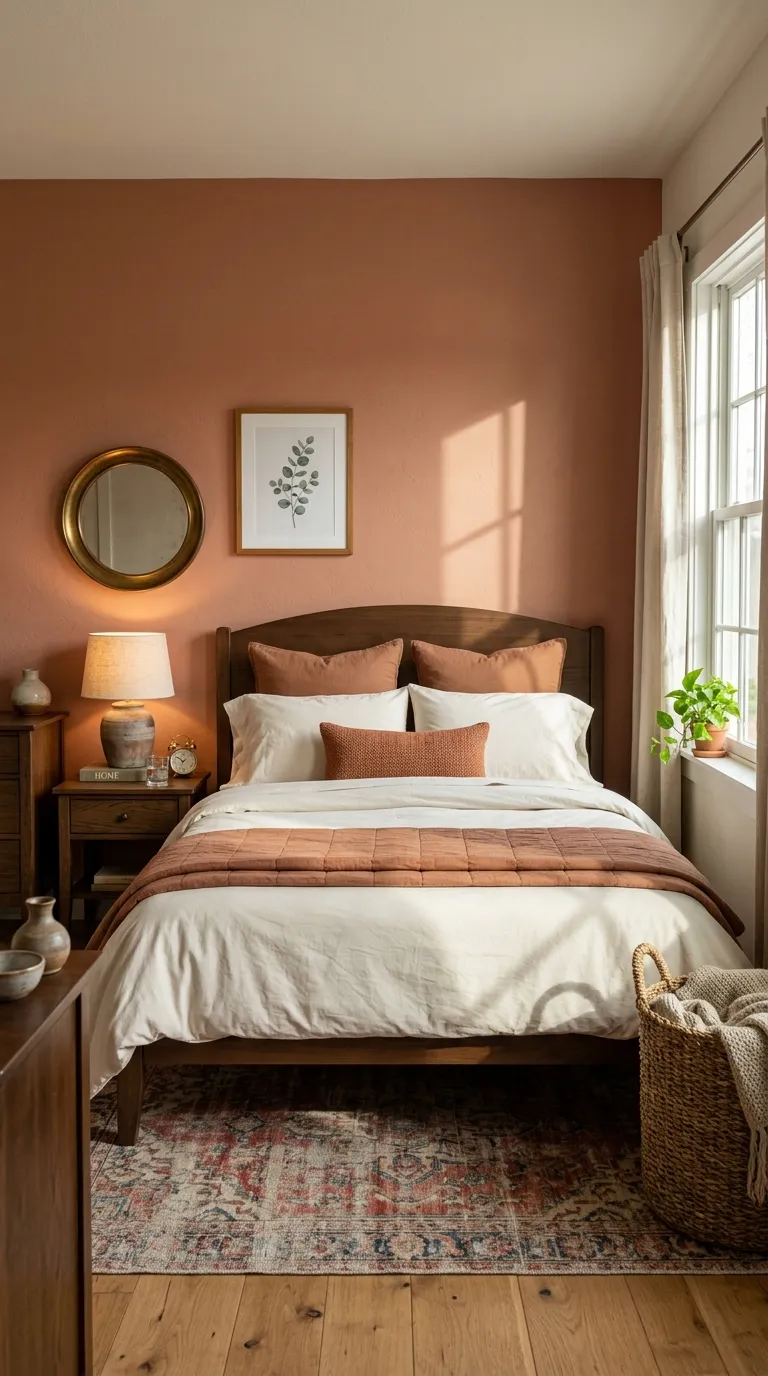 boho bedrooms for women Terracotta Accent Walls