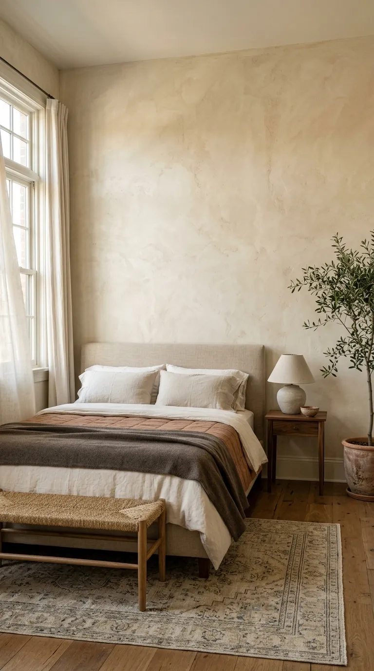 boho bedrooms for women Textured Plaster Walls