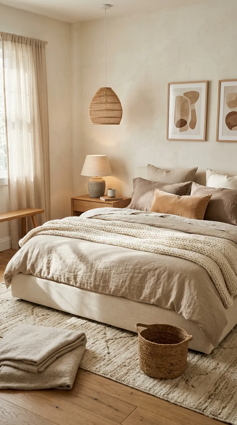 boho bedrooms for women Warm Neutral Layers