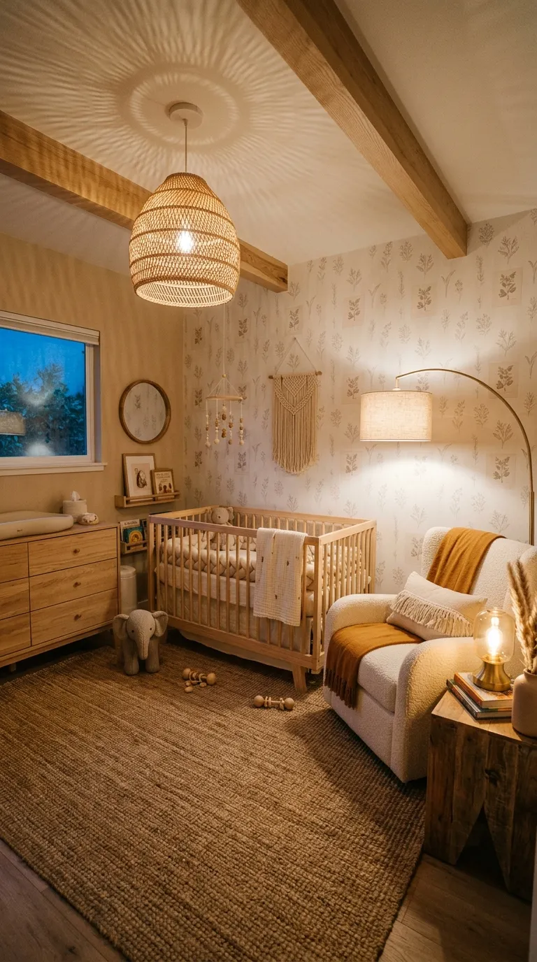 boho nursery decor ideas Layered Lighting Design