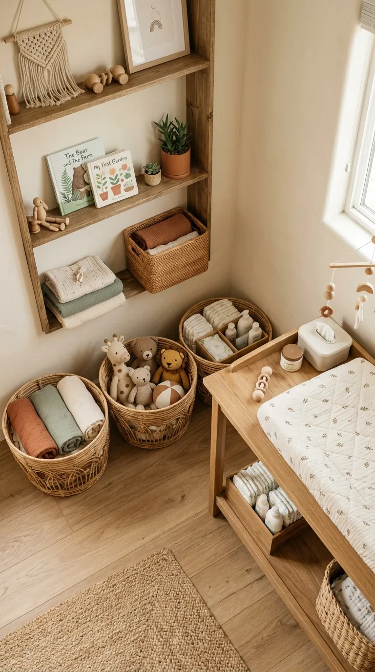 boho nursery decor ideas Rattan Storage Baskets