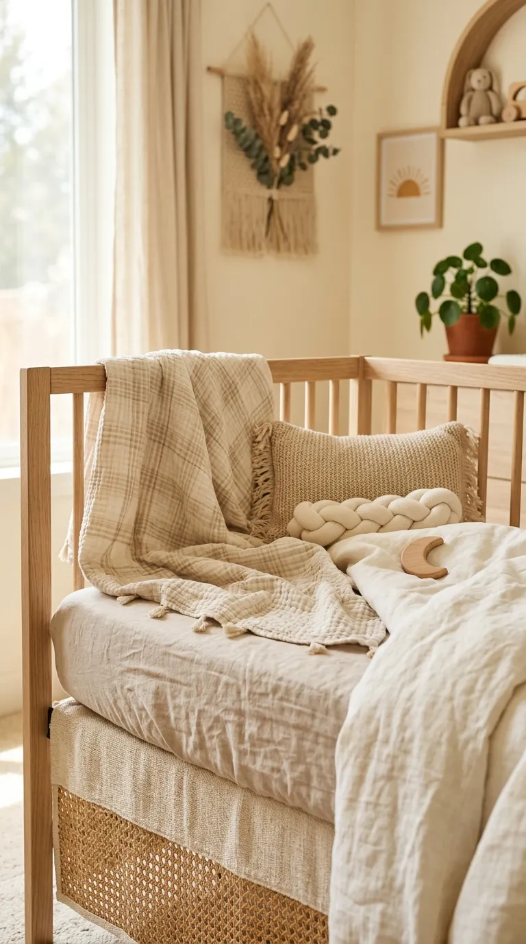 boho nursery decor ideas Soft Linen Bedding
