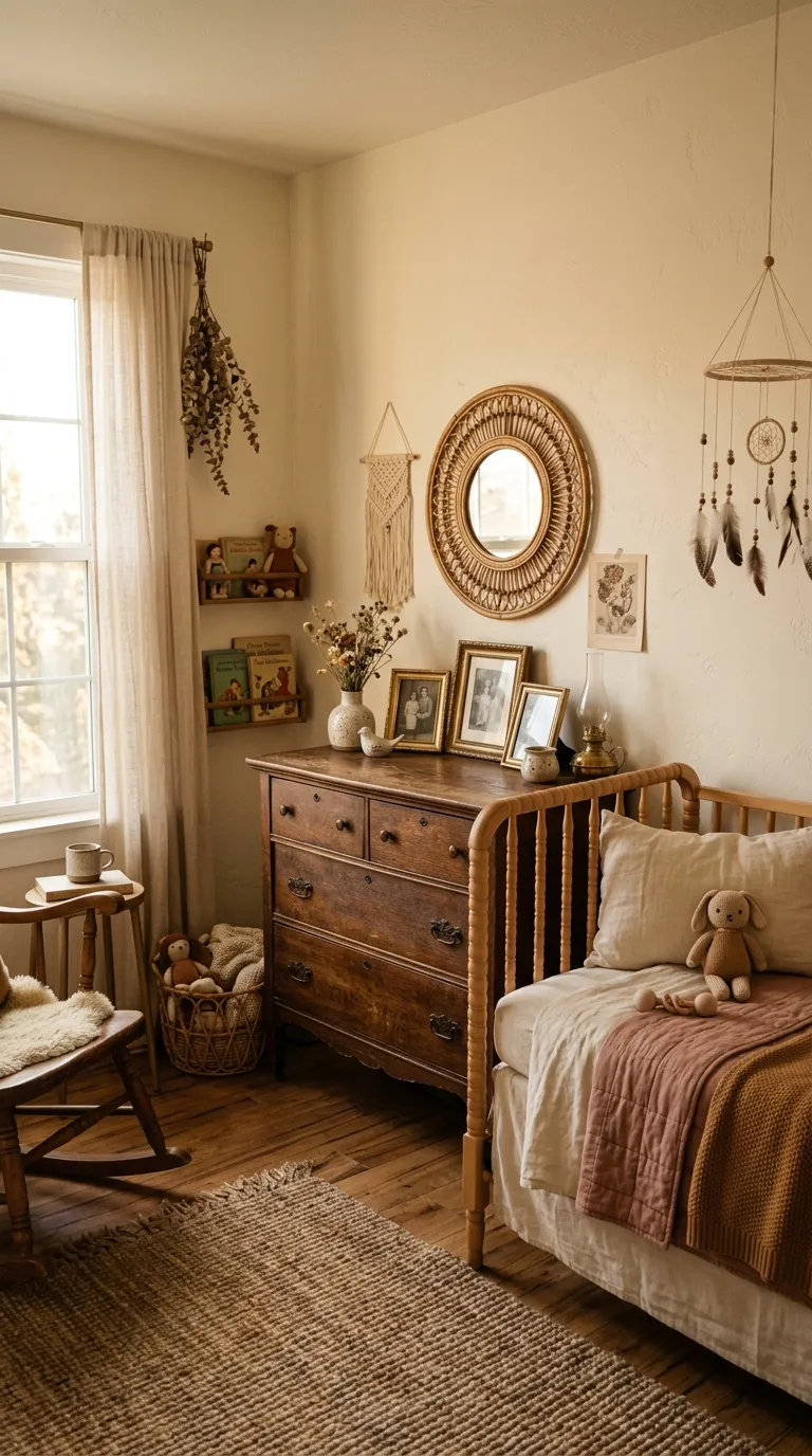 boho nursery decor ideas Vintage Inspired Details