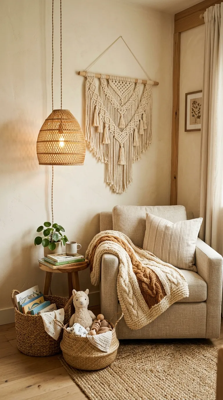 boho nursery decor ideas Woven Texture Layers