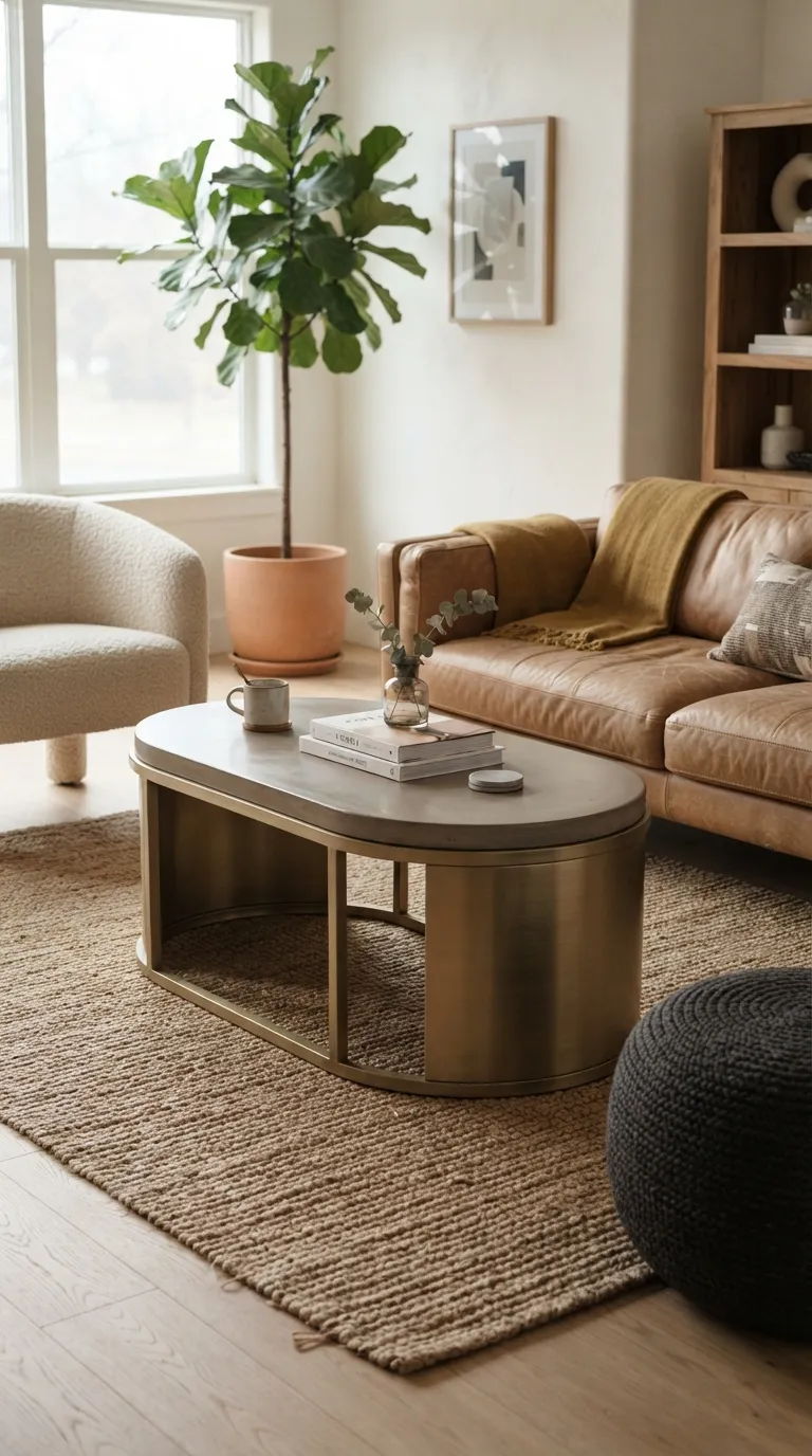 coffee tables ideas gold Brushed Gold Finish