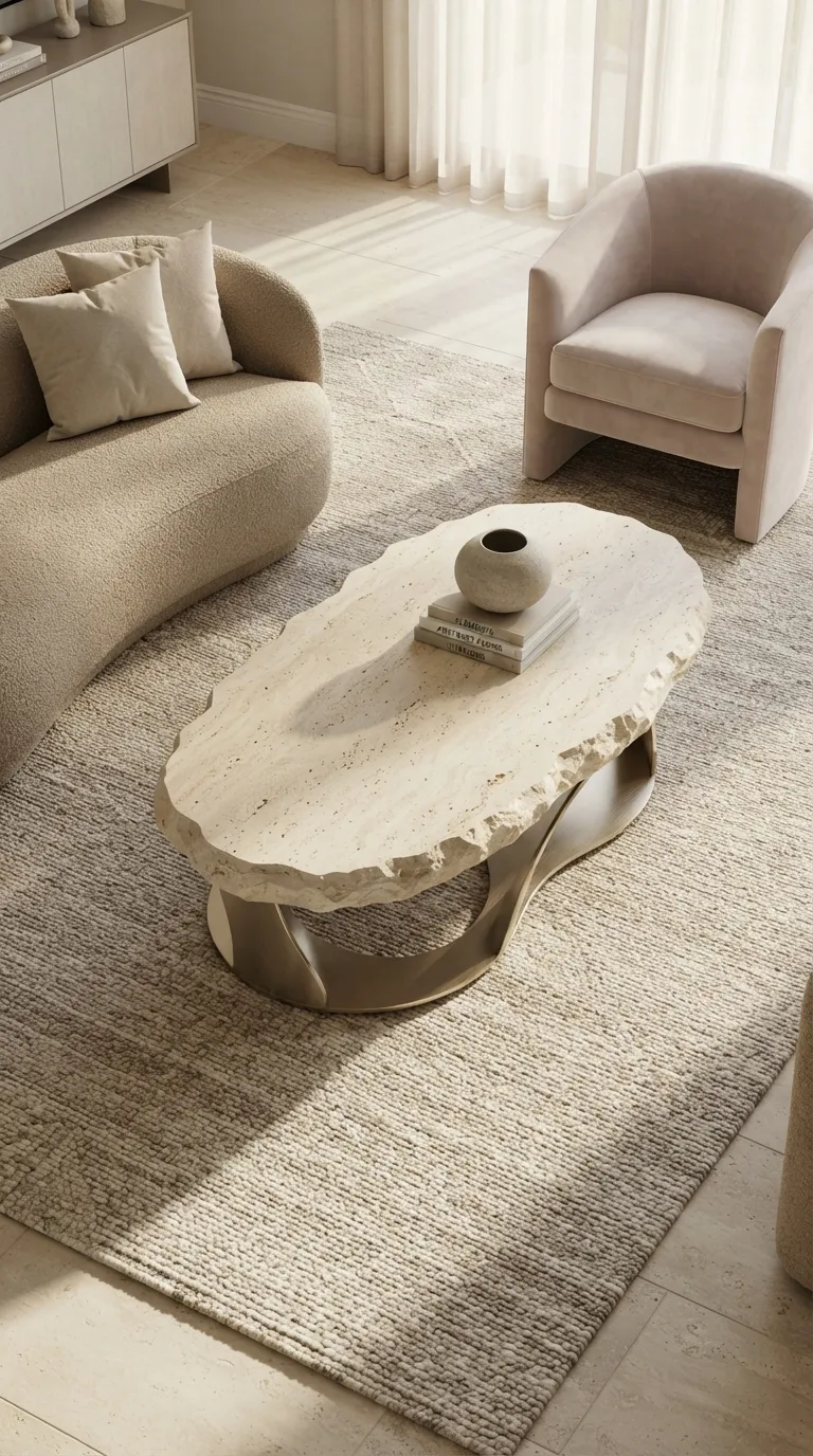 coffee tables ideas gold Gold And Cream Stone