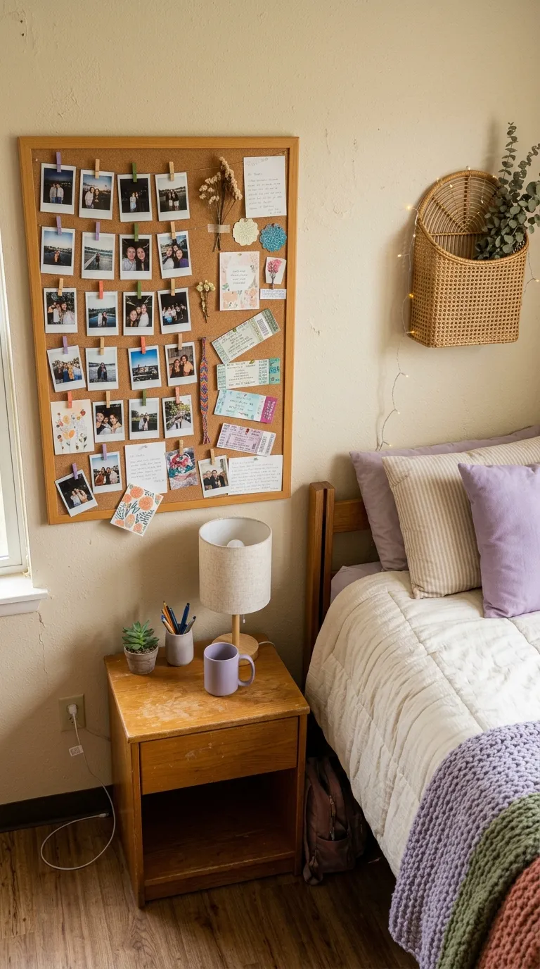 college cork board ideas Add a Mini Memory Wall