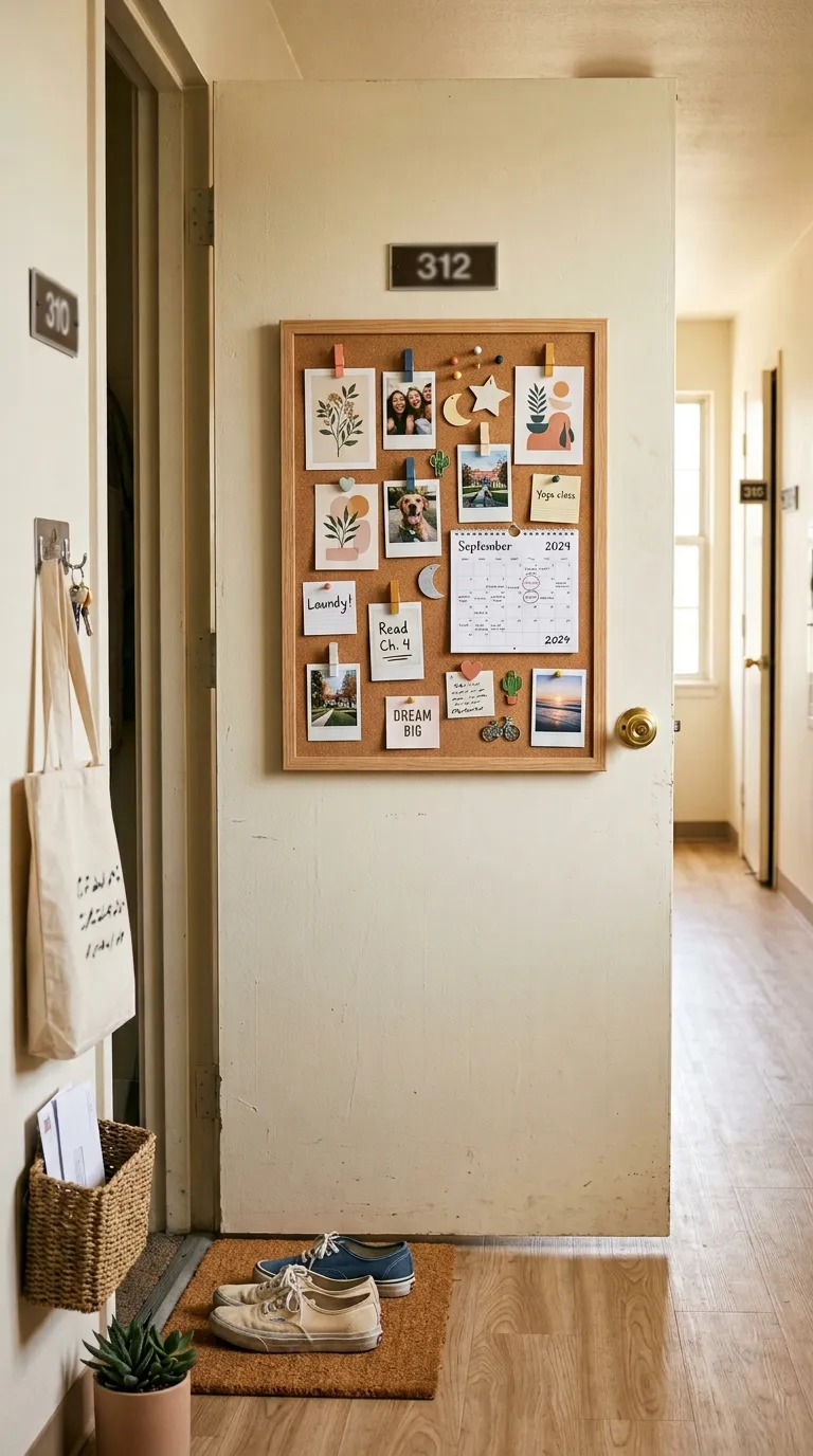 college cork board ideas Make a Dorm Door Board