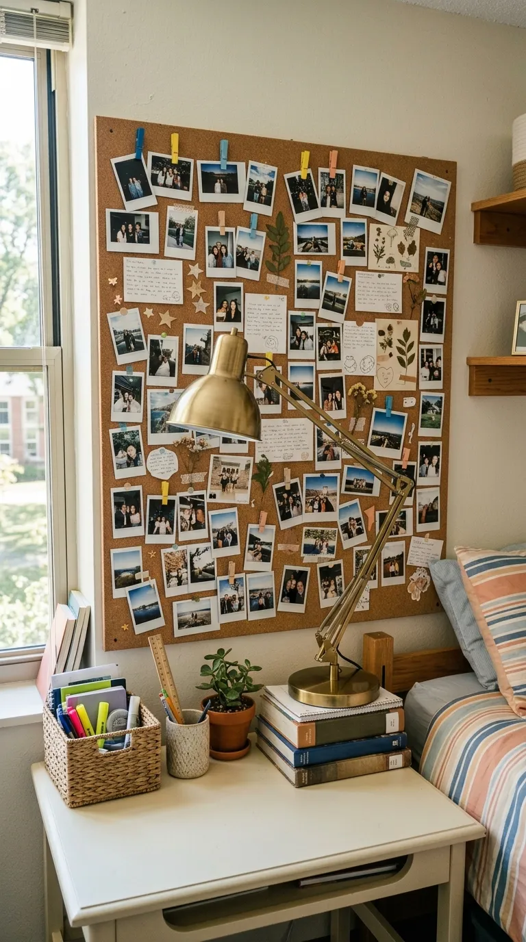 college cork board ideas Make a Polaroid Collage