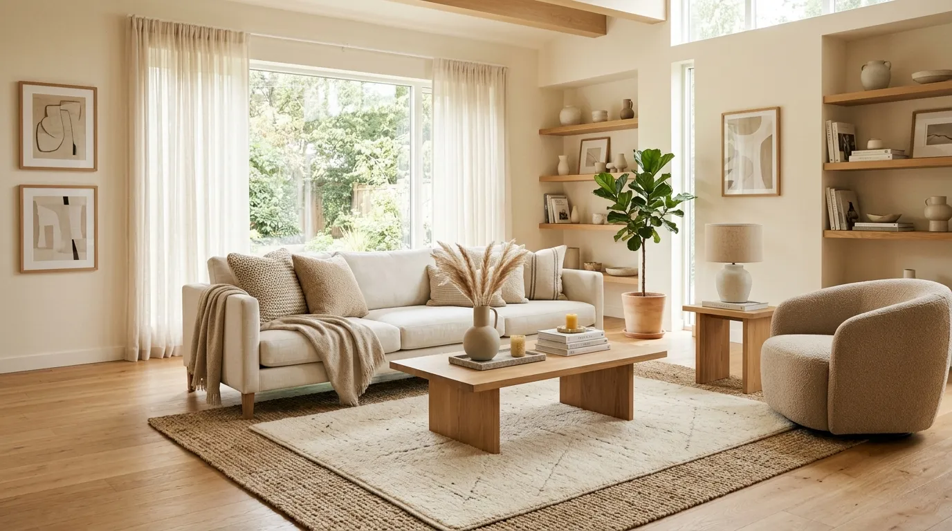 cottagecore decor on a budget Layered Neutral Rugs