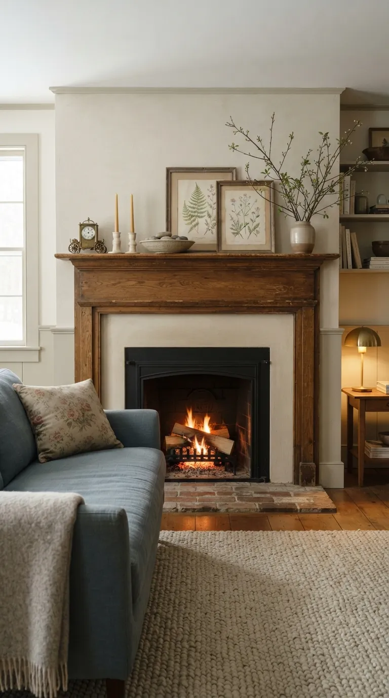 cottagecore vintage decor ideas Cottage-Inspired Mantel