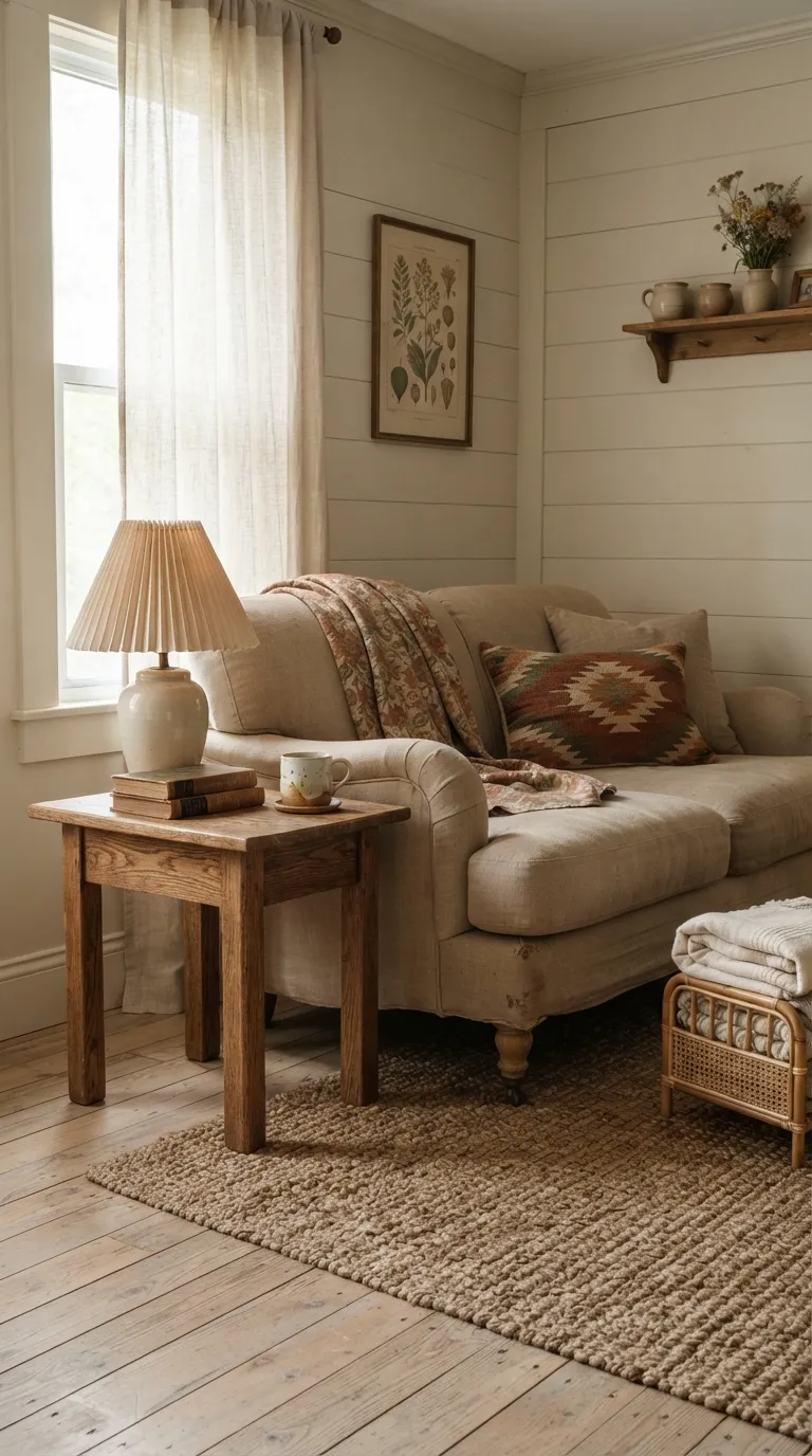 cottagecore vintage decor ideas Layered Vintage Textures