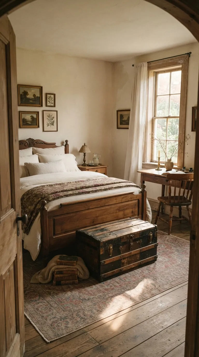 cottagecore vintage decor ideas Old-World Bedroom Details