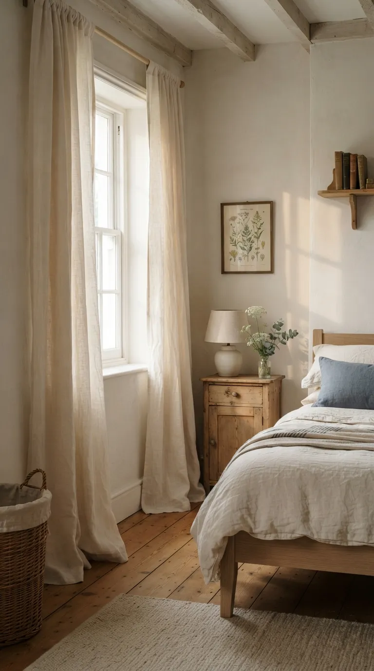 cottagecore vintage decor ideas Soft Linen Curtains