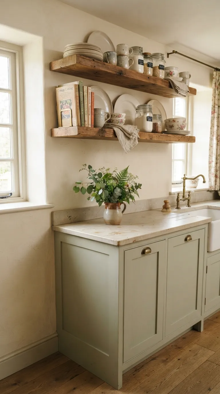 cottagecore vintage decor ideas Vintage Kitchen Shelves