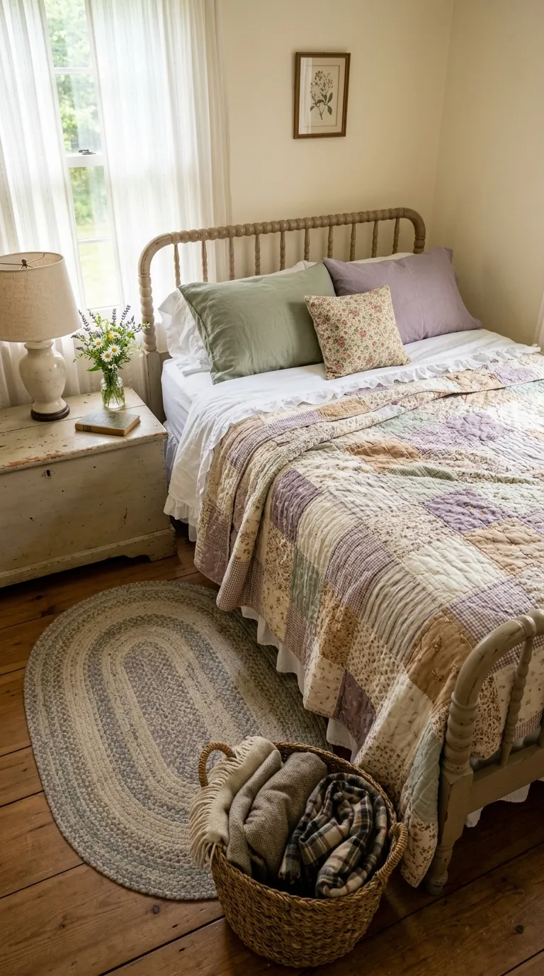 cozy cottagecore aesthetic room ideas Floral Quilt Layers