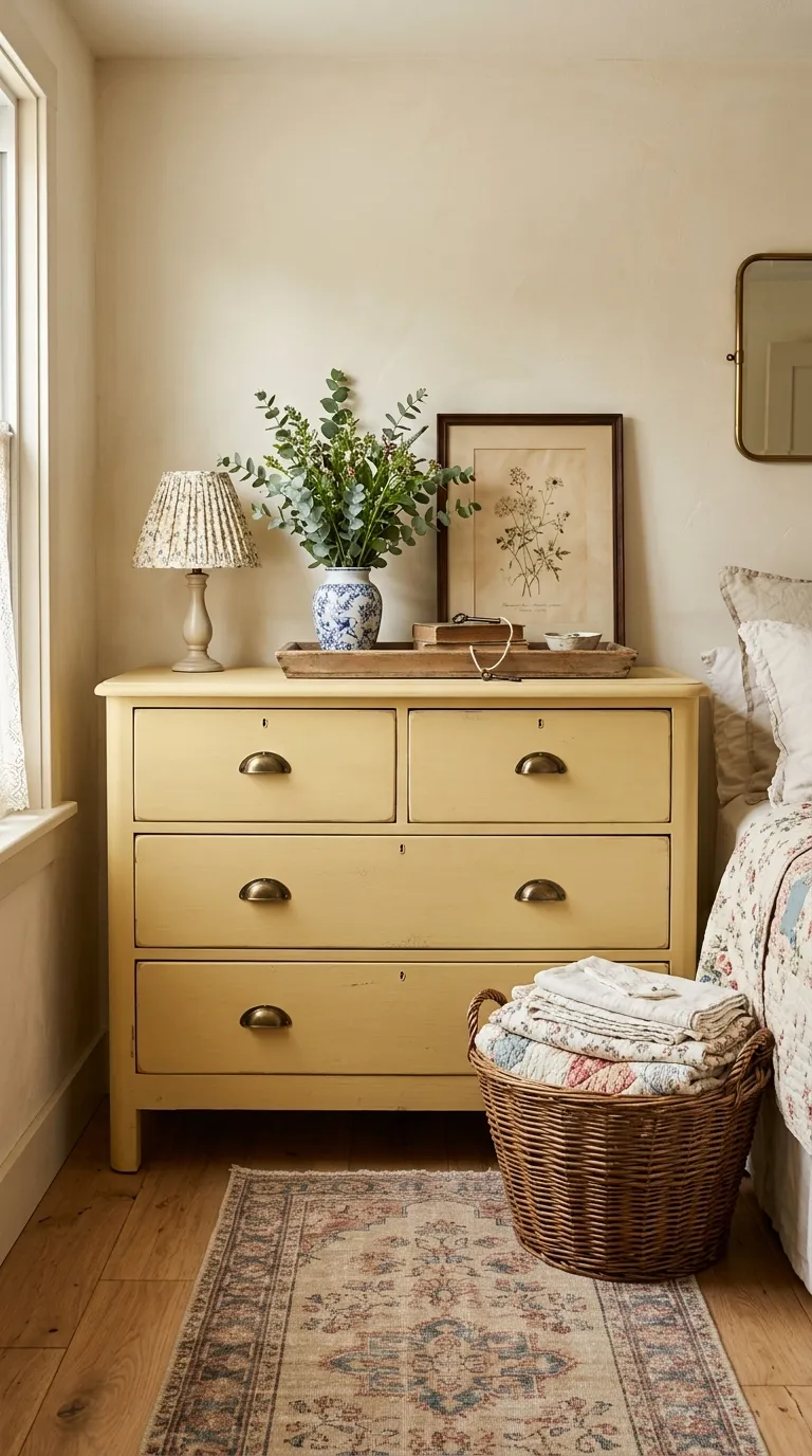 cozy cottagecore aesthetic room ideas Painted Cottage Dresser