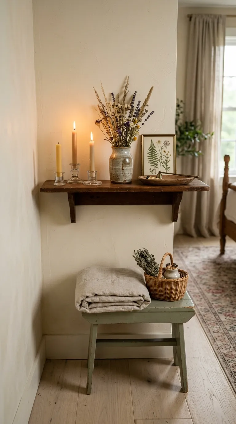 cozy cottagecore aesthetic room ideas Romantic Candle Nook