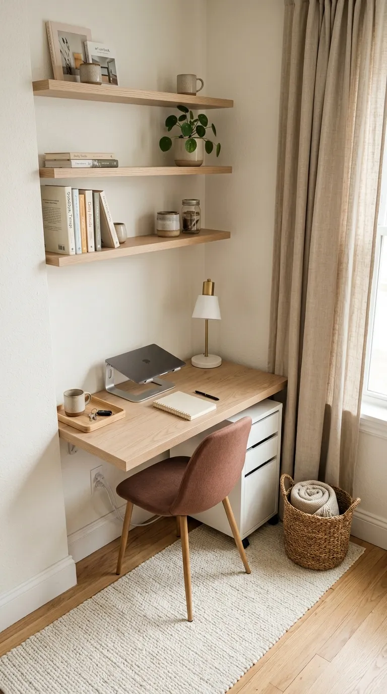 cozy desk setup inspiration Small Space Efficiency