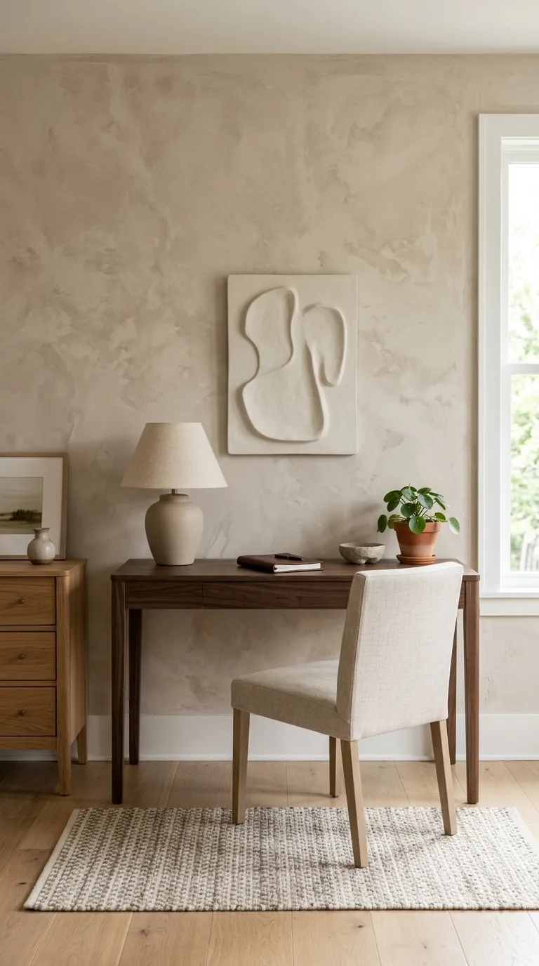 cozy desk setup inspiration Textured Wall Backdrop