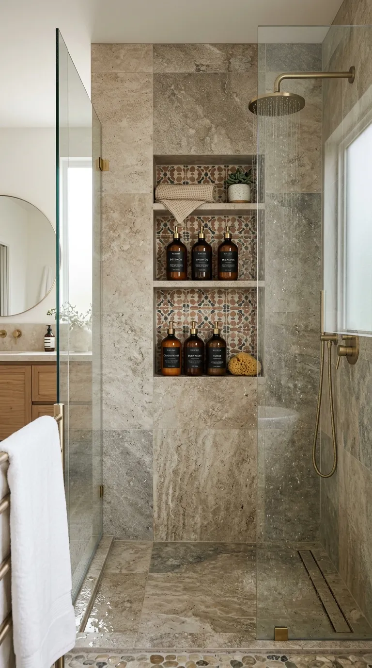 DIY bathroom storage ideas Built-In Niche Shelves