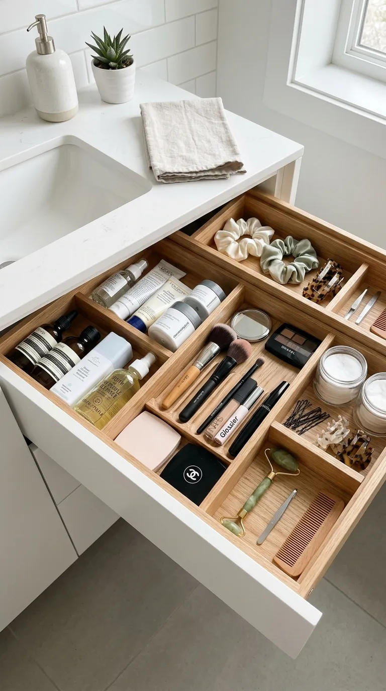 DIY bathroom storage ideas Hidden Drawer Dividers