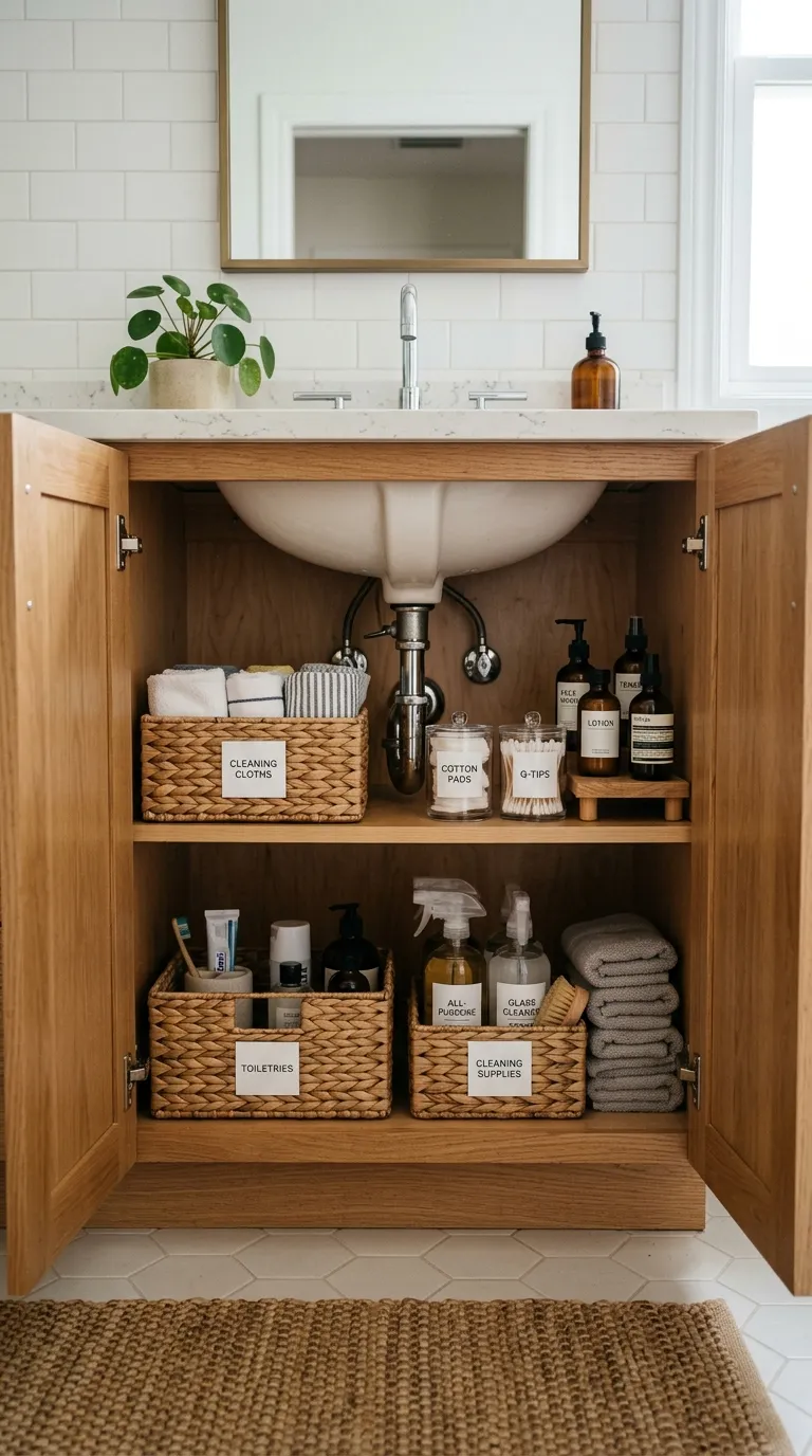 DIY bathroom storage ideas Under Sink Baskets