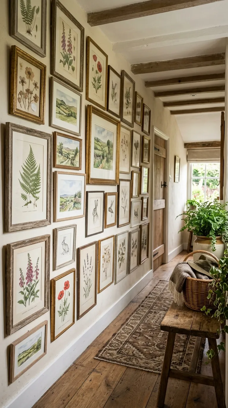 DIY cottagecore decor ideas Layered Cottage Gallery Wall