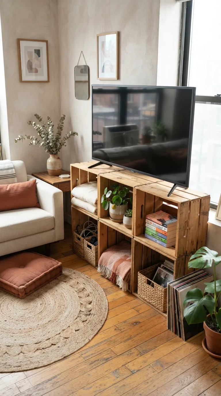 diy tv stand ideas on a budget Crate Storage Console