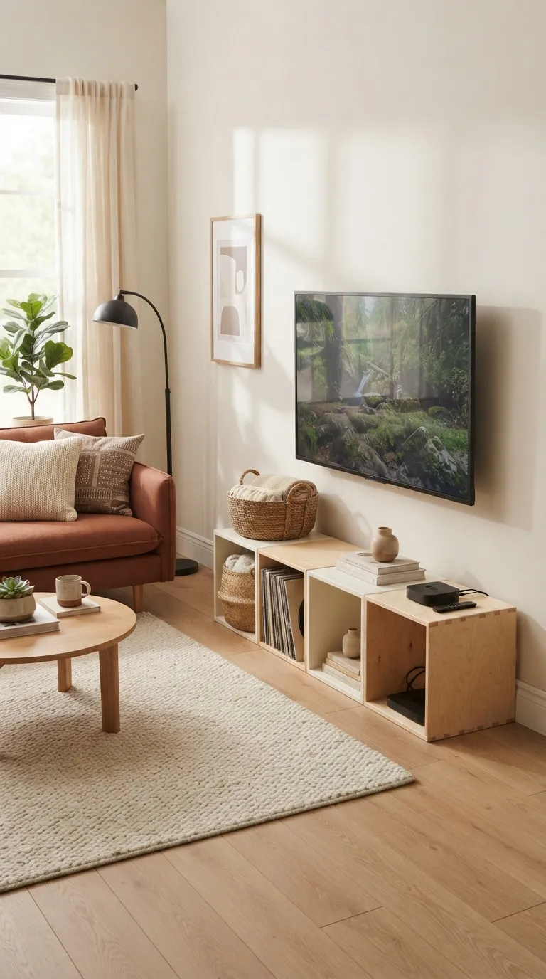 diy tv stand ideas on a budget Modular Cube TV Unit