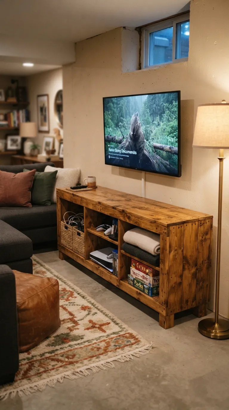 diy tv stand ideas on a budget Pallet Wood Media Unit
