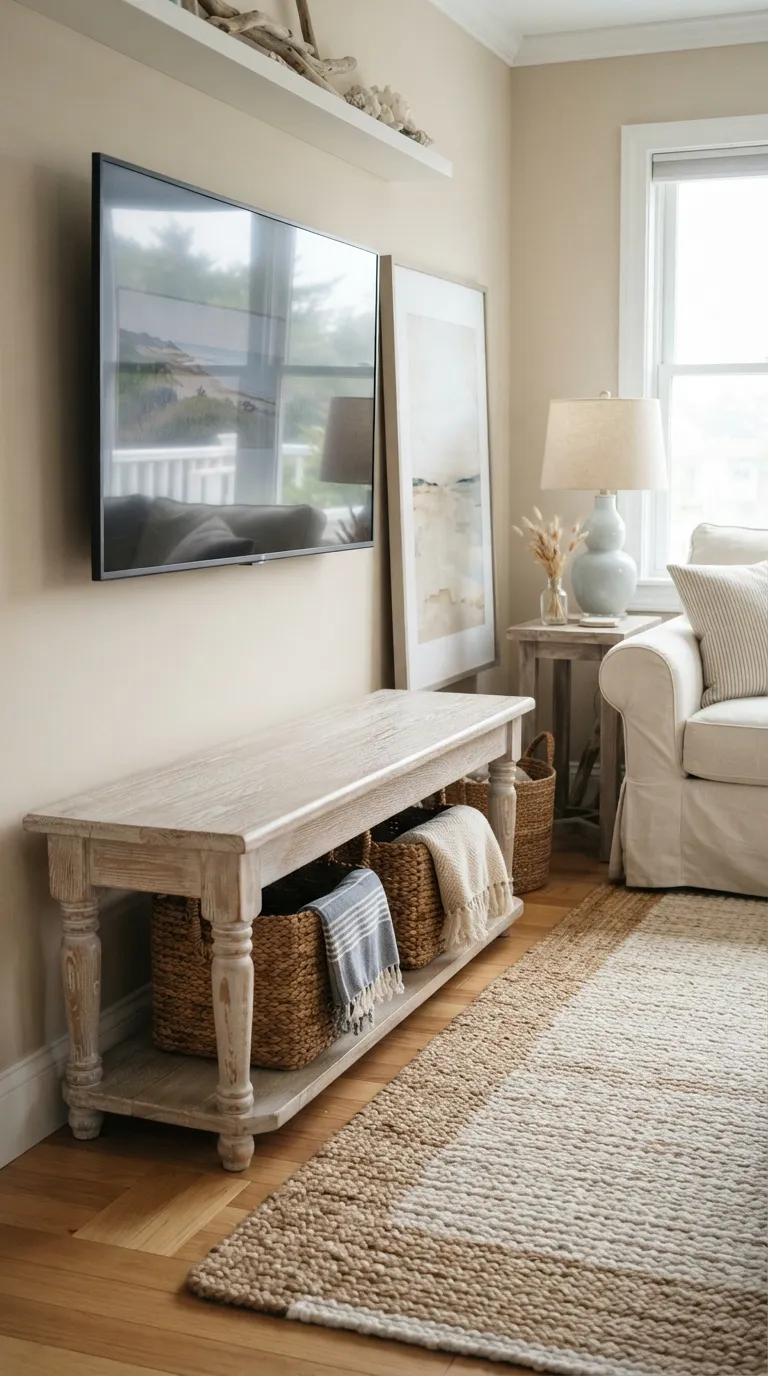 diy tv stand ideas on a budget Repurposed Bench Console