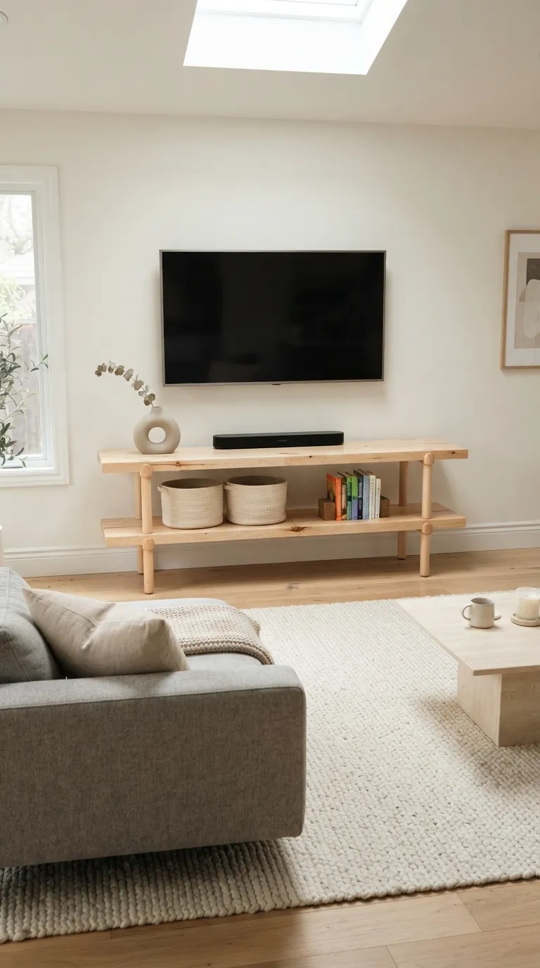 diy tv stand ideas on a budget Two-Tier Minimalist Stand