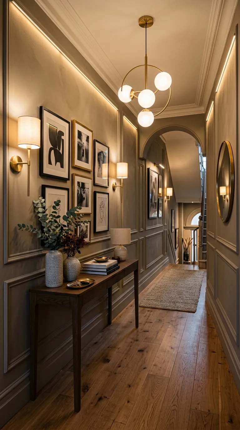 entry hallway decor ideas Layered Lighting